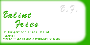 balint fries business card